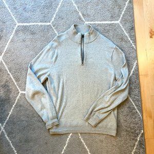 Gray J.Crew Quarter-Zip Pull Over, Size Large